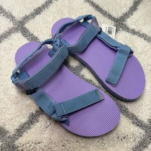 NWT Teva Original Universal Junior Sandals Purple Blue Youth Size 6 Eva Sole